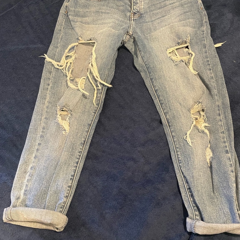 Ripped boyfriend jeans